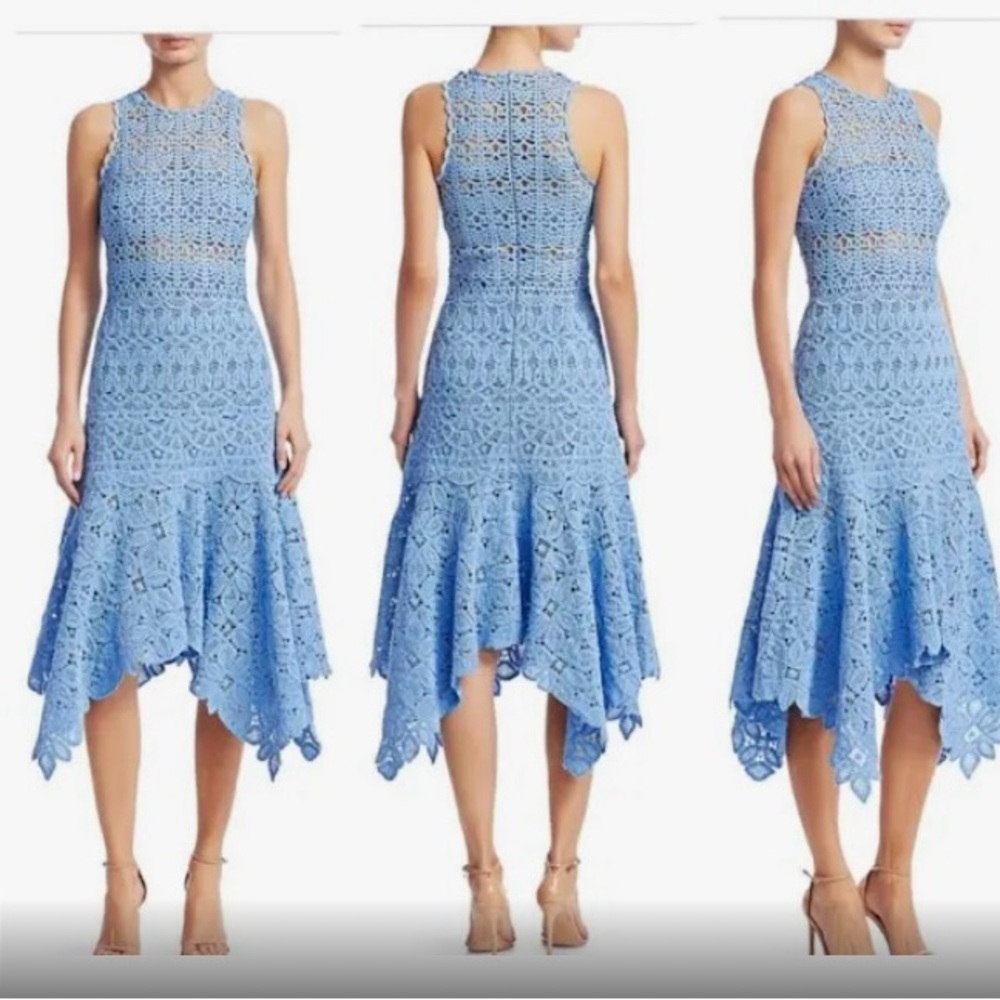 Johnathon Simkai blue crochet midi dress sz 2 perfect condition